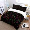 Colorful Music Note Pattern Decoration Multiple Sizes Kid'S And Adults' Bedroom Exquisite 3Pc Bedding Set, Gift