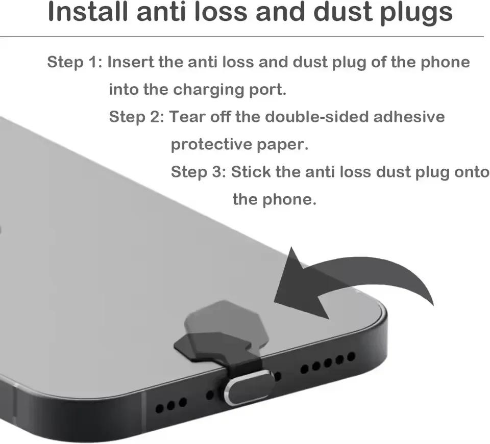 5/1Pcs Metal Dust Plugs Type C Charging Port Cover for iPhone 16/15 ProMax/15plus Universal USB-C Stopper Protector Cap Plugs