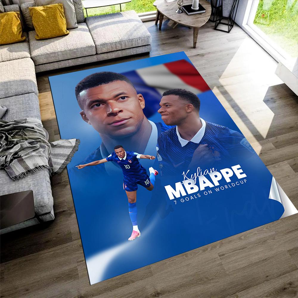 Star Player Kylian Mbappé Area Rug Suitable for Balcony Study room Outdoor Foyer Antislip Carpet Anime Office Decor Spiritual Gift