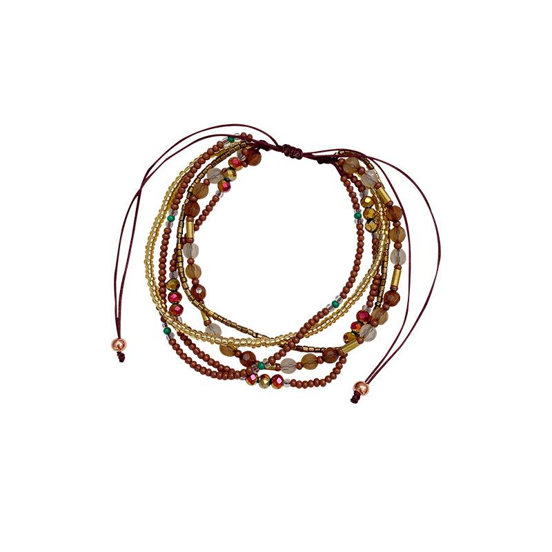 Bohemian Color Multi-layer Beaded Bracelet Women's Bracelet Famous Style Adjustable Hand Jewelry