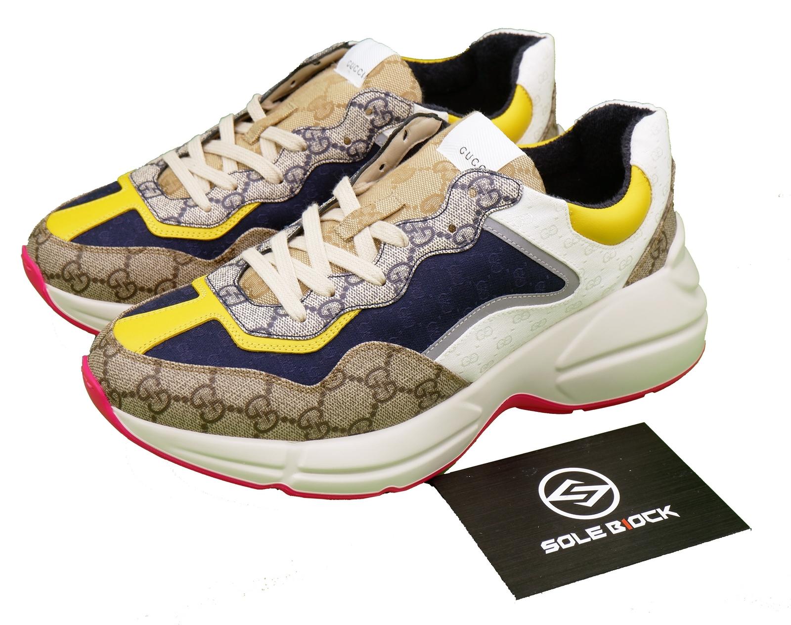 

Gucci Rhyton Clunky Sneaker Fashion Height Increasing Shoes Men s White/Pink 619891 99WF0 4370 46