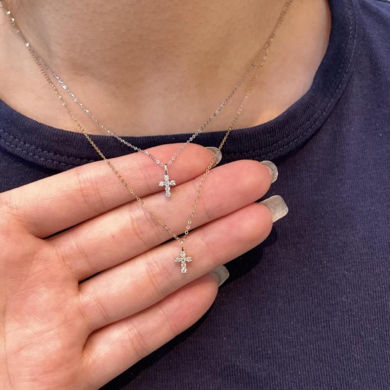 Mini Cross Necklace Women Dainty Versatile Thin Clavicle Chain