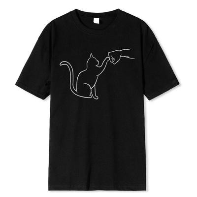 Agreement With Cat Funny Printing Male Tshirts Comfortable Clothes Street Tee Clothes Hip Hop O-Neck Tshirt Mans