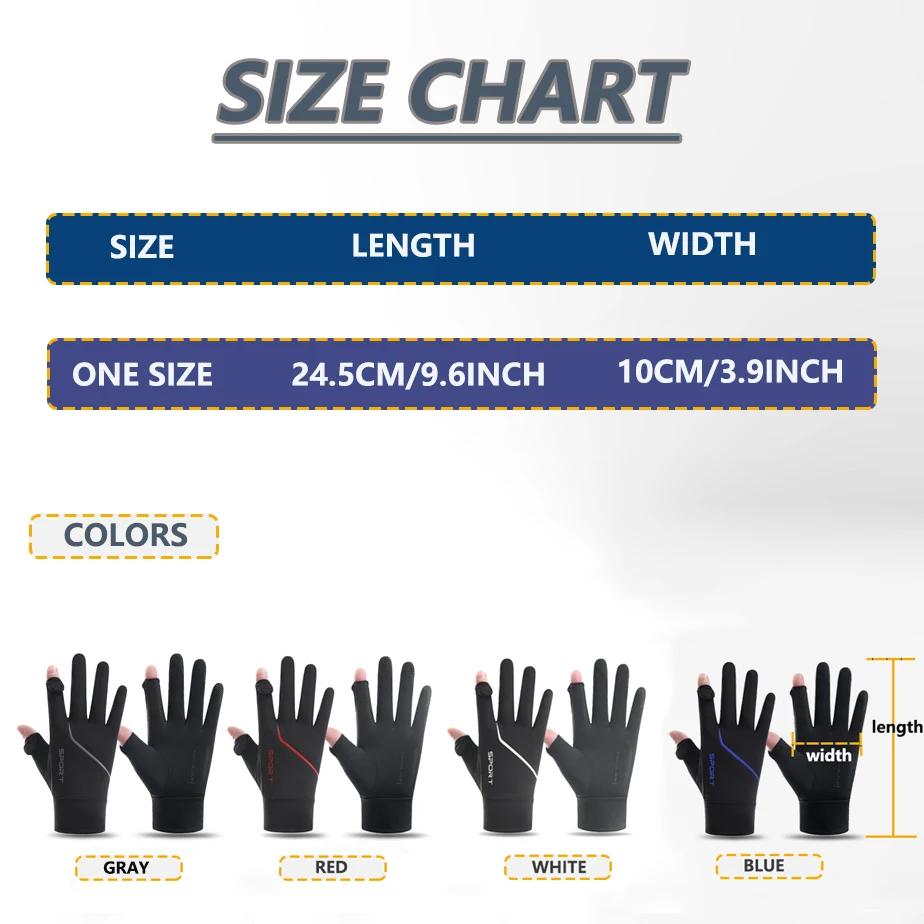 Summer Sun Protection Gloves Anti UV Breathable Touchscreen Non Slip Cycling Gloves Thin Ice Silk Driving Fishing Hiking Gloves