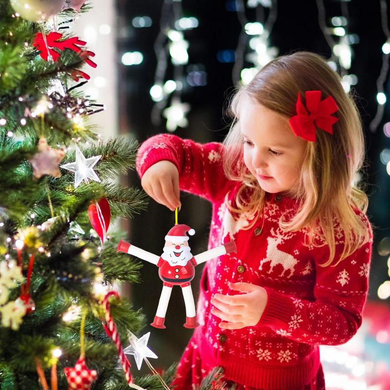 Telescopic Suction Cup Ornament Anti-stress Squeeze Ornament Santa Claus Snowman Gingerbread Man Elk Sensory Bellows Telescopic