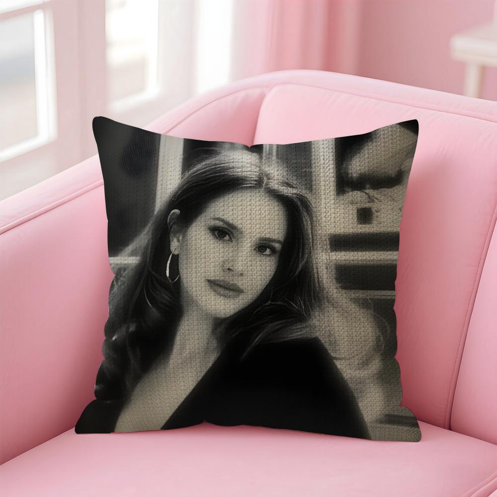 Singer LLana Del Ray Cushion Cover Natural Linen Pillow Case DoubleSided Print Decorative Sofa Pillowcase Home Decor Gift