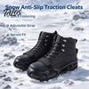 Safety Traction Cleats Straps for Icy Roads 2Pcs Adjustable Ice Cleats, Hook And Loop with Metal Nylon Snow Buckles, Fastening Crampons Not Included