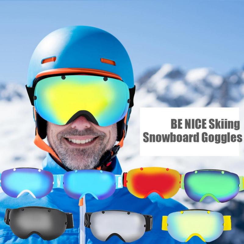 Buy BE NICE Skiing Snowboard Goggles Snow Double Lens Antifog UV
