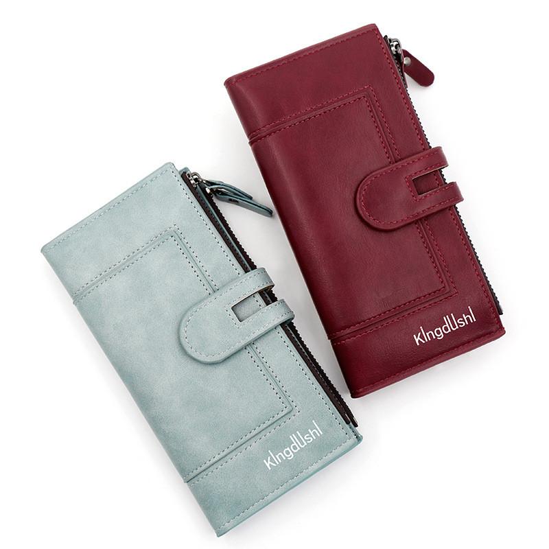 Minimalist Pu Leather Long Wallet With Magnetic Closure And Multiple Card Slots For Daily Use