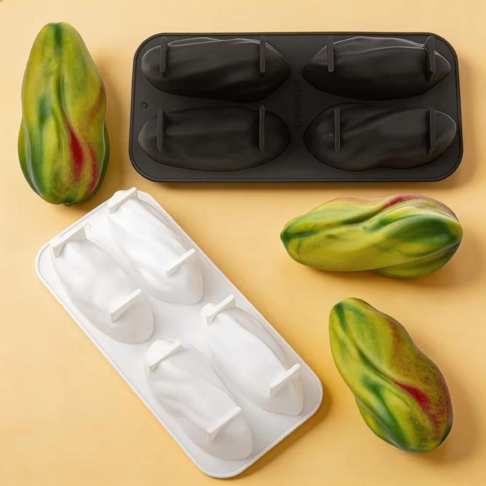 4-Cell Design Pistachios Chocolate Mold Food Grade Silicone Heat Resistant French Pastry Mold Flexible Reusable Baking Tools