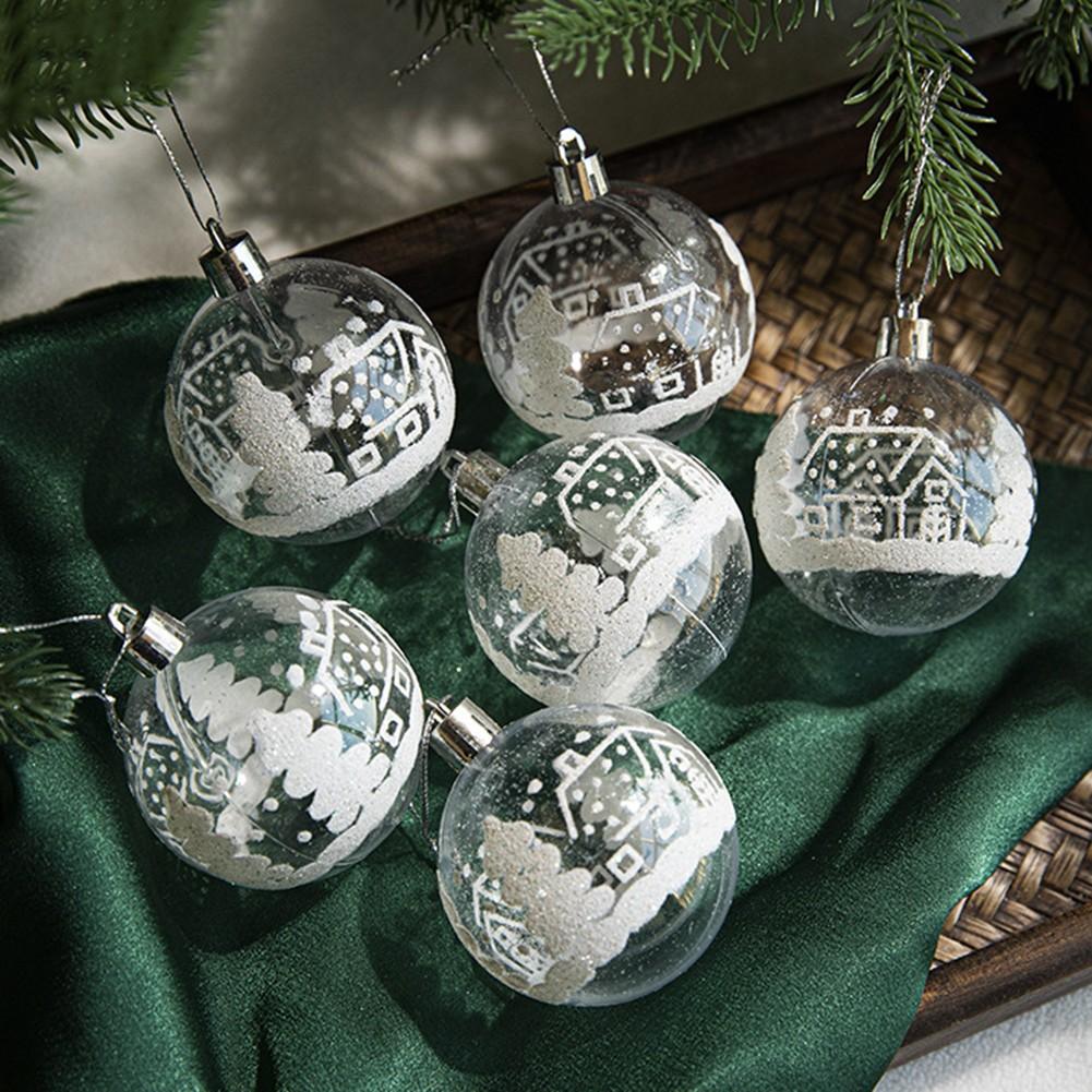 6Pcs/box Christmas Ball Acrylic Hanging Decor Home Garden
