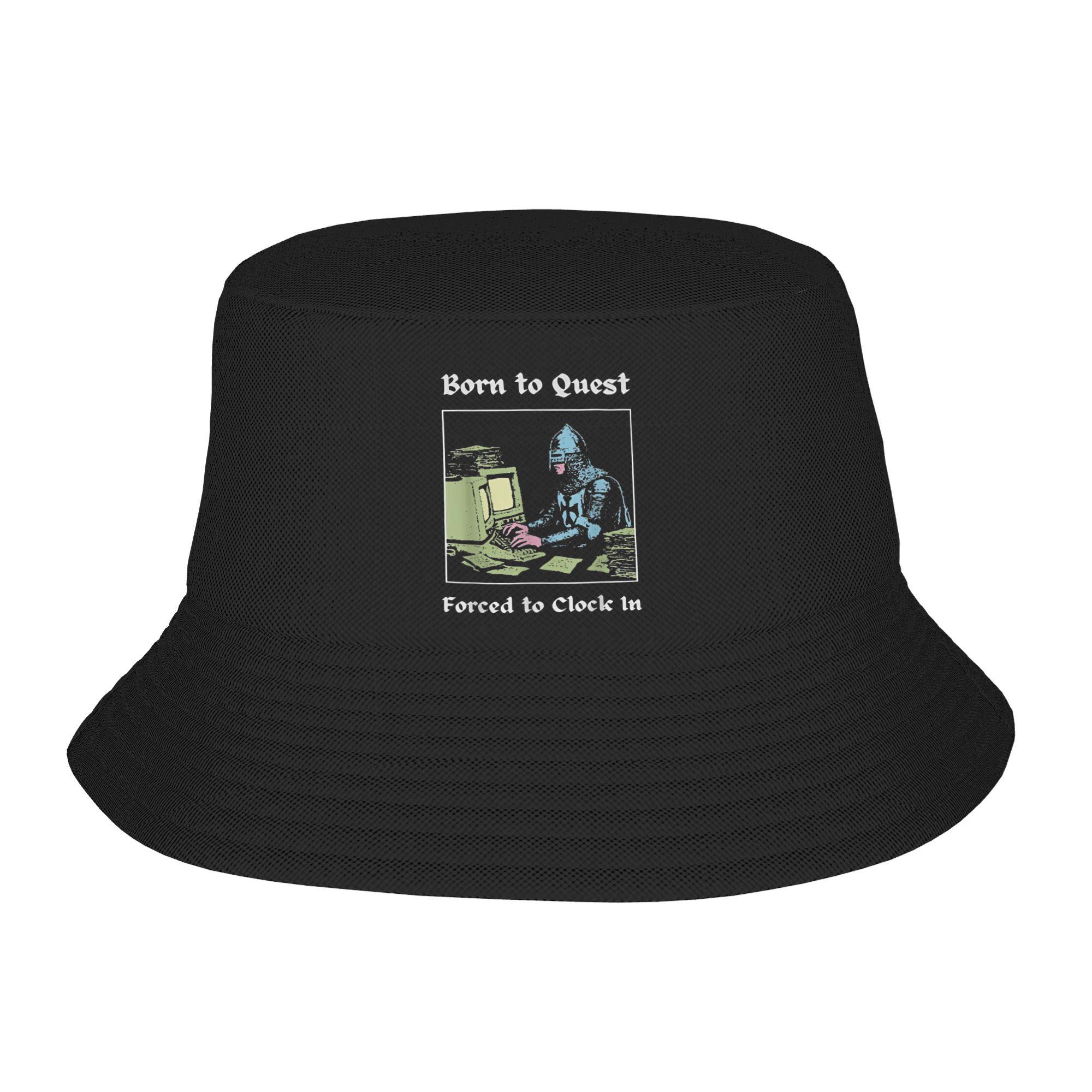 

Unisex Born to Quest Forced to Clock in Bucket Hat Breathable FisherUnisex Hats Spring Caps Hip Hop Graphic Sunscreen Hat One Size