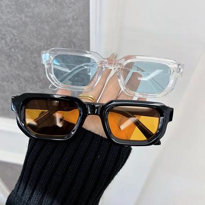 Luxury Rectangle Sunglasses Women Men Fashion Designer Casual Sun Glasses Plastic Outdoor Eyewear Unisex Trendy