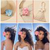 Fashion Hawaiian Flower Hair Clip Colorful 3 Orchids Hair Pins Realistic Hair Accessories for Beach Vacation Party