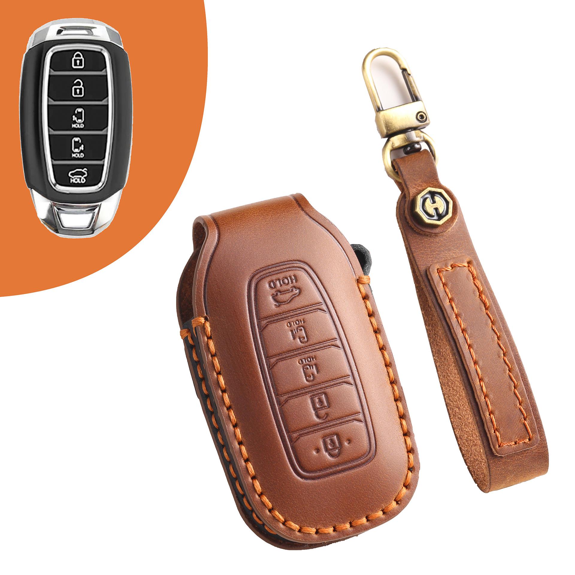 

Применимо к чехлу для ключа Beijing Hyundai Kustu Fista 2021 Kustu специальный кожаный автомобильный чехол с пряжкой