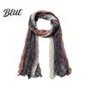 Unisex Fashion Shawl Neck Wrap Pleated Warm Gradient Design Scarf Two-Color Bow Tie Cold Weather