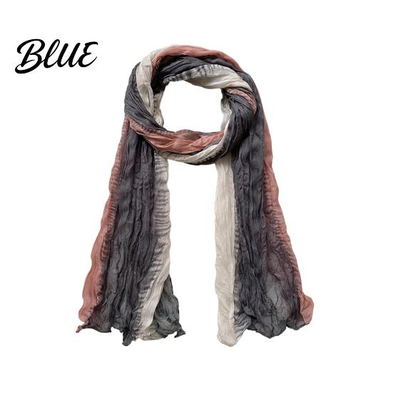 Unisex Fashion Shawl Neck Wrap Pleated Warm Gradient Design Scarf Two-Color Bow Tie Cold Weather