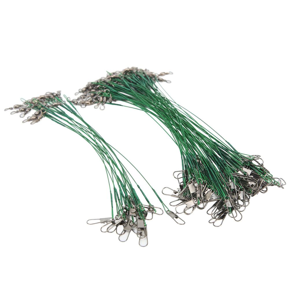 100PCS Fishing er Swivels Snap Anti Corroison Hard Steel Wire er for Saltwater 15cm  5.9in