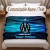 Olympique Marseille FC Printed Flannel Blanket Custom Name Text Soft Warm Throw For Bedroom Holiday Gift