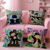 Cartoon M-Monopoly Cushion Cover Summer Coolness Linen Fabric Double-Sided Printing Pillow Case Sofa Home Decor Gift