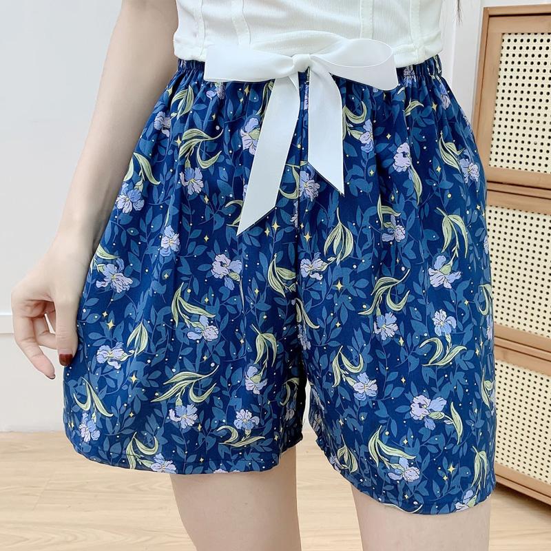 1PC Home Pajamas Lounge Bottom Women Sleep Shorts Cotton 2025 Casual Shorts NEW Floral Printing Plus Size Beach Hot Pants Loose
