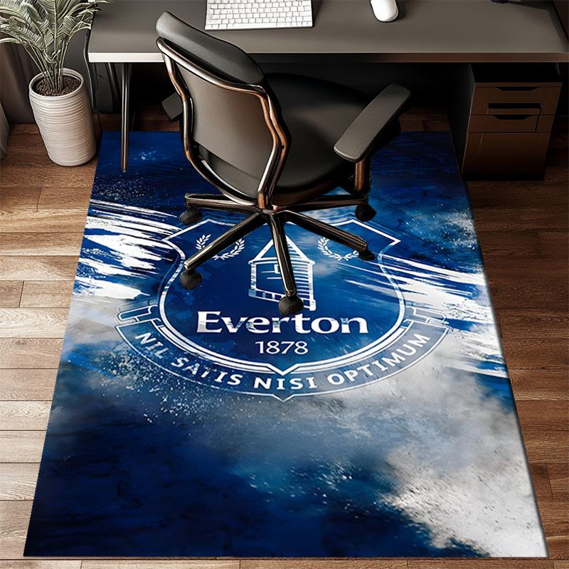 Ever-ton Football Club Crest Printed Office Carpet Chair Cushion Entryway Rug, Rugs for Living Room, Bedroom Christmas gifts
