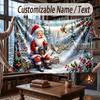 Christmas Winter Theme Throw Blanket Custom Name Text Personalized Blanket Soft Cozy Blanket for Home Sofa Bed