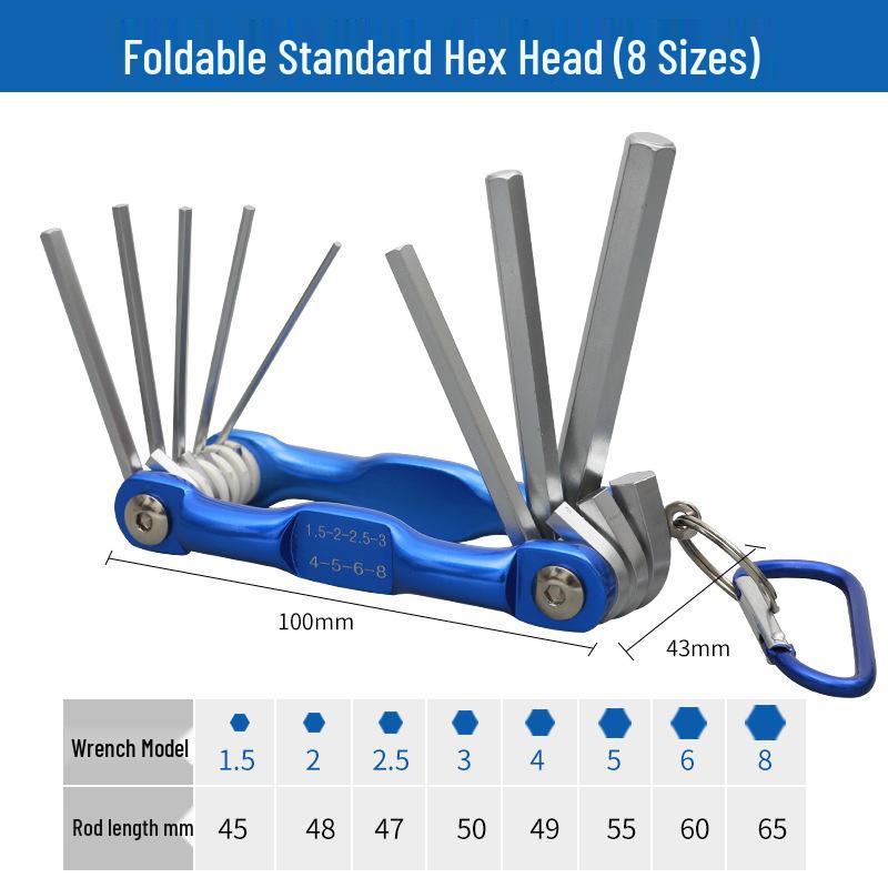Compact Folding Multi-Tool Set: Metric & Imperial Hex, Torx, Screwdriver