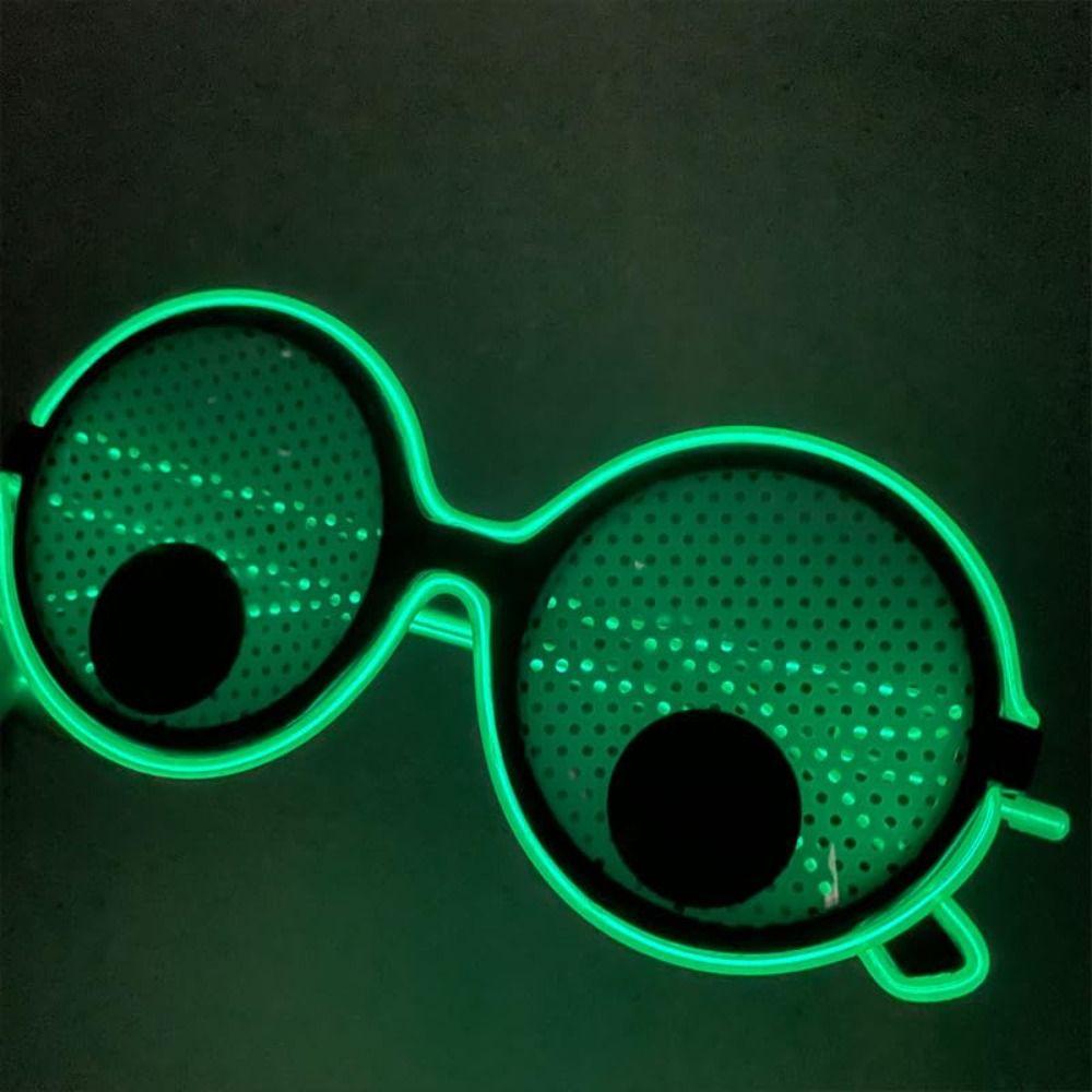 Runder Rahmen Leuchtende Brille Rotierende Augäpfel Partybrille Anime Neuheitsbrille Halloween Party