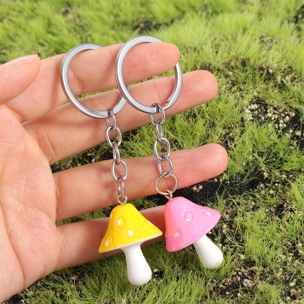 8 Color Mushroom Pendant Simulated Plant Key Ring Handbag Decor Mushroom Keychains Jewelry Gifts