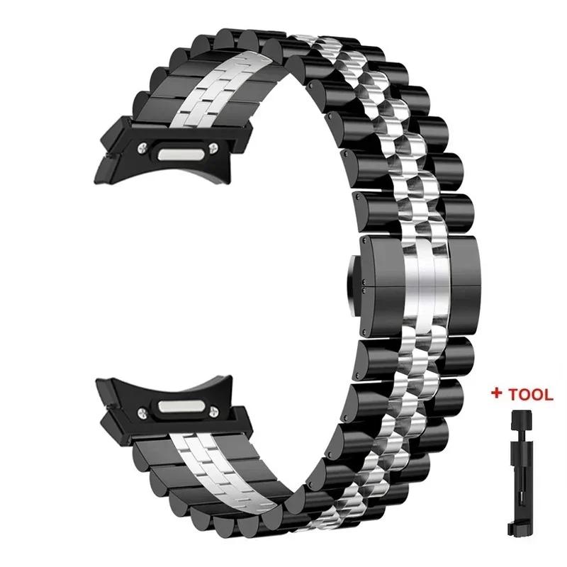 No Gaps Steel Strap for Samsung Galaxy Watch 7/6/5/4 40mm 44mm Metal Quick Fit Band for Galaxy Watch 6 Classic 43 47mm 5Pro 45mm