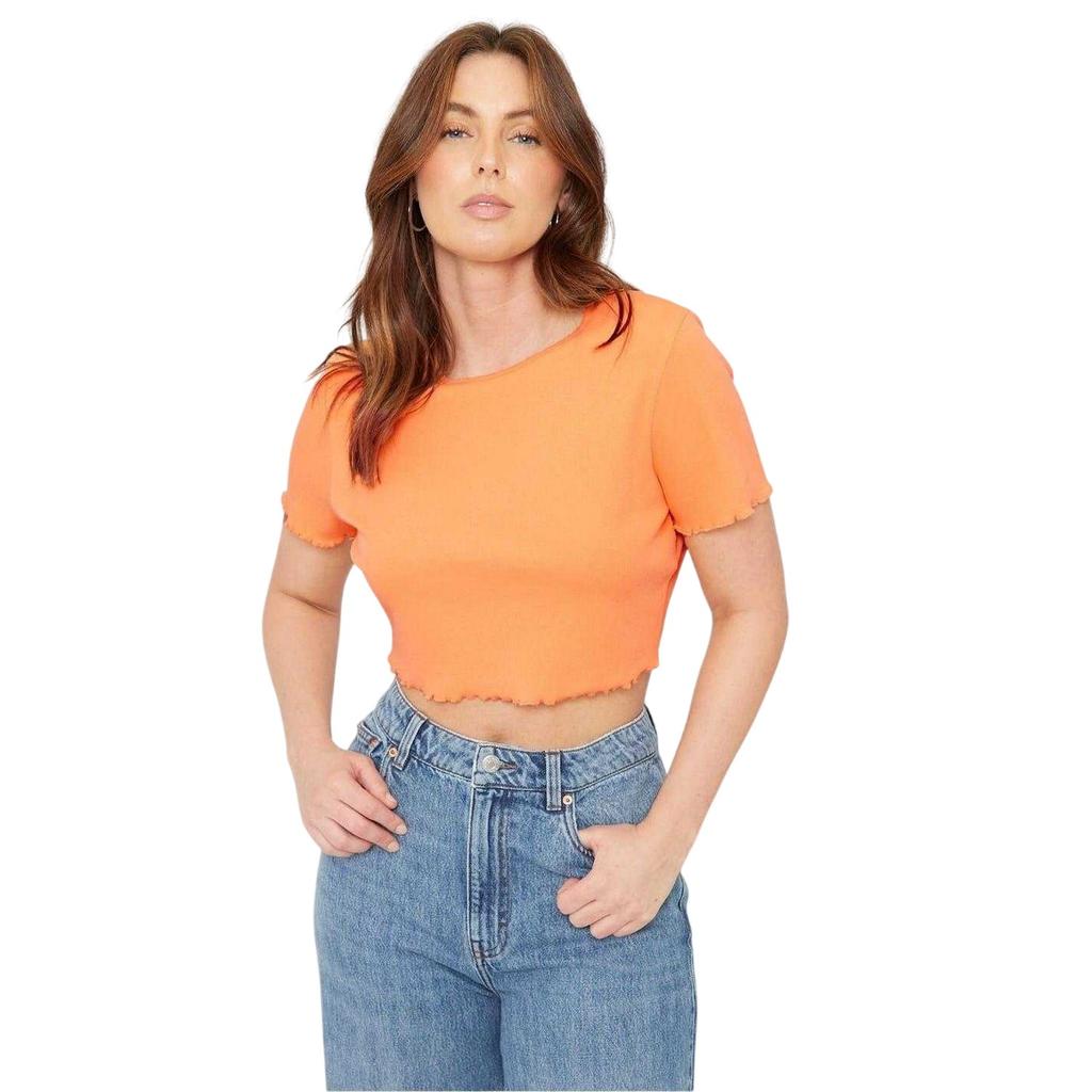 Be You Womens/Ladies Plain Ribbed Regular Crop T-Shirt