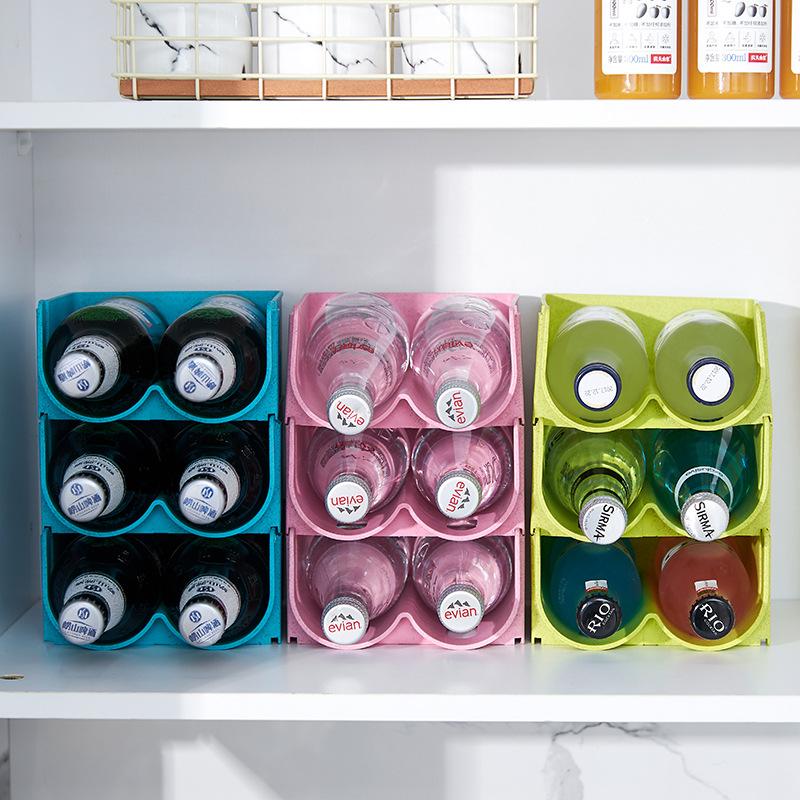 Refrigerator Beverage And Beer Storage Box Easy To Open Stackable Multi-Layer Anti-Drop Storage Rack Portable Organizing Stand