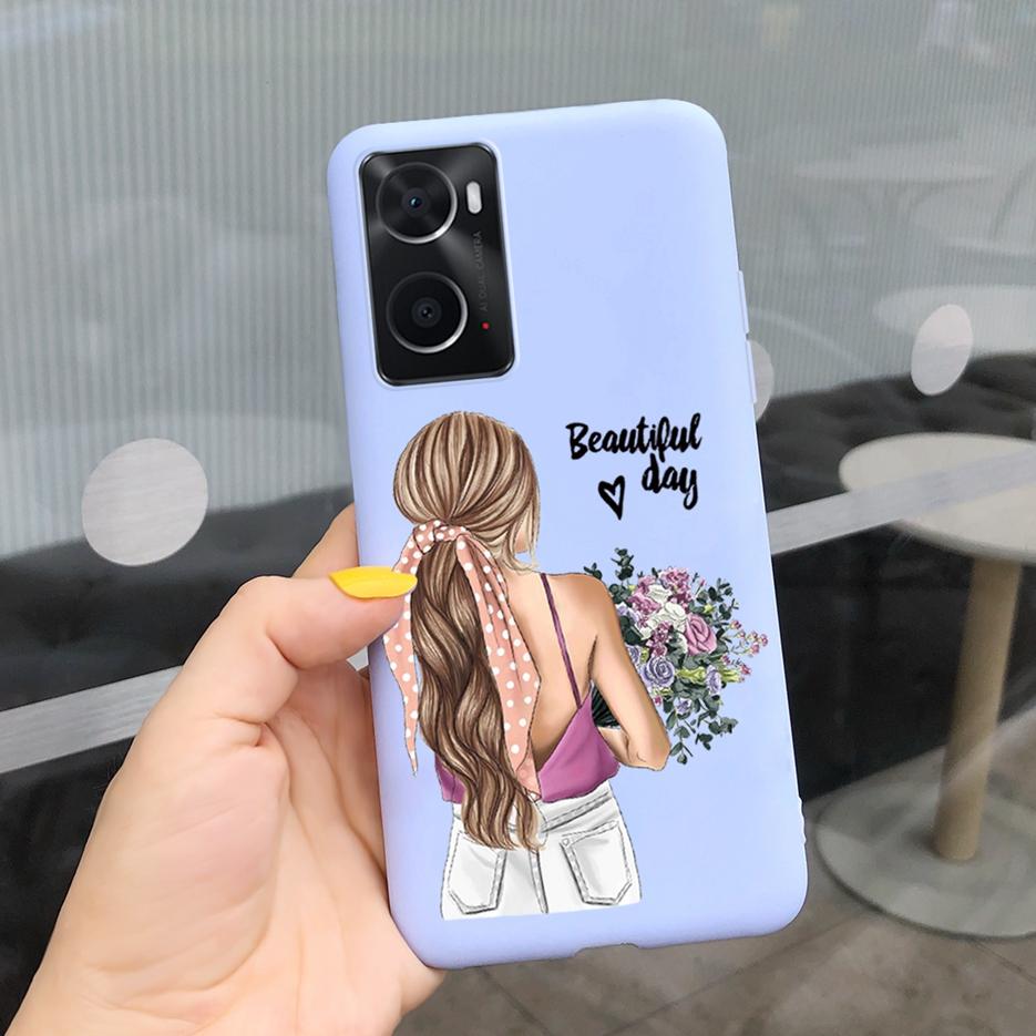 For Oppo A76 Case CPH2375 Fashion Cartoon Girls Cover For Oppo A96 Soft Silicone Case For Oppo A36 A 76 96 OppoA76 OppoA96 Shell