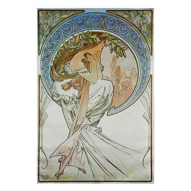 Alphonse Mucha Elegant Women's Oil Painting Wall Art Posters and Printmaking Art Oil Painting Living Room