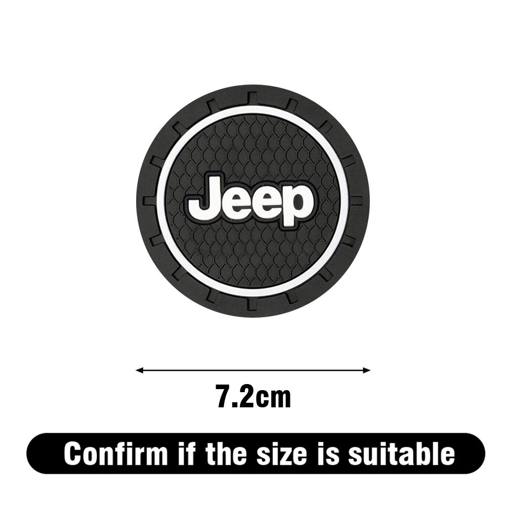 1/2pcs Silicone Car Coaster Water Cup Bottle Non Slip Pad Anti-Slip Mats For Jeep JK Patriot Liberty Renegade Hawk Commander JPB ANO1