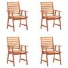 Chaises de jardin - MAISON EXCLUSIVE - Acacia massif - Lot de 4 - Coussins imperméables - Bois d'acacia huilé
