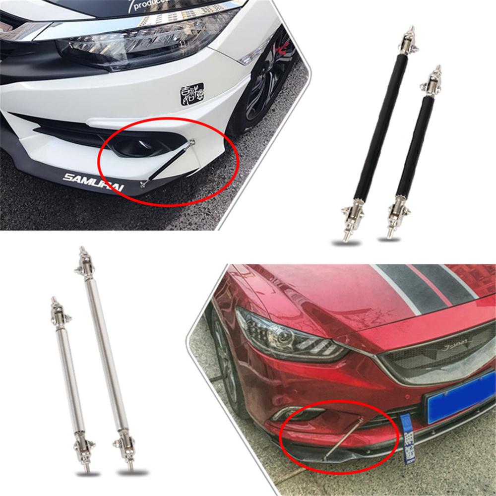 2PCS 75mm Racing Adjustable Front Bumper Lip Splitter Support Bar/Pull Rod Kit
