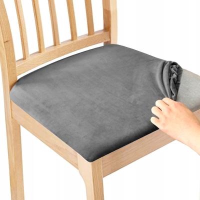 SITZBEZUG 50x50cm GRAUER ELASTISCHER SAMT [26M]