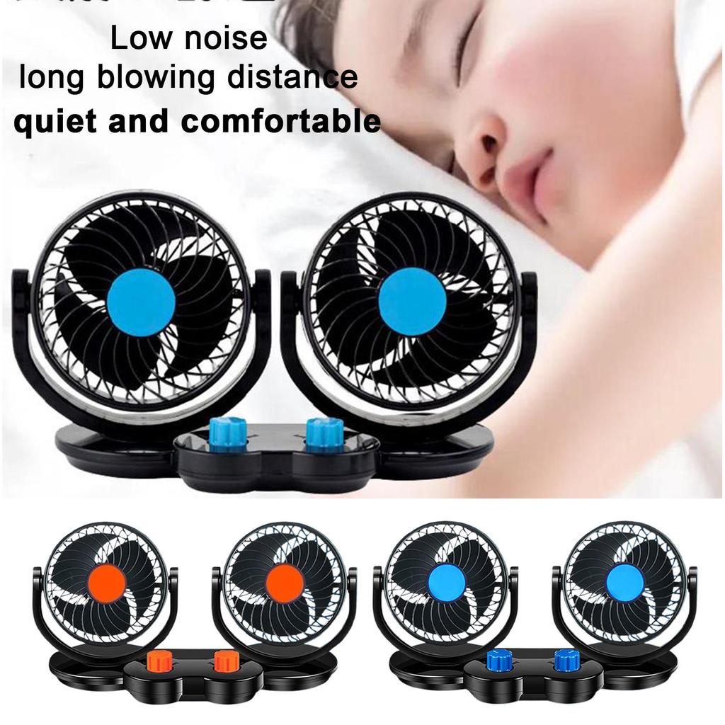 Wentylator na fotel samochodowy 12V/24V Wentylatory na deskę rozdzielczą samochodu z podwójną głowicą Części pomocnicze do samochodu Do łodzi Kempingu ATV Deska rozdzielcza RV Marine Pół-van