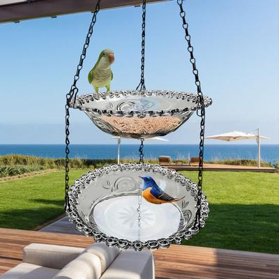 Hanging Bird Bath And Feeder Outdoor Bird Bath Feeder Bowl Bird Bath Bowl Attracts Wild Birds for Garden Yard Decor
