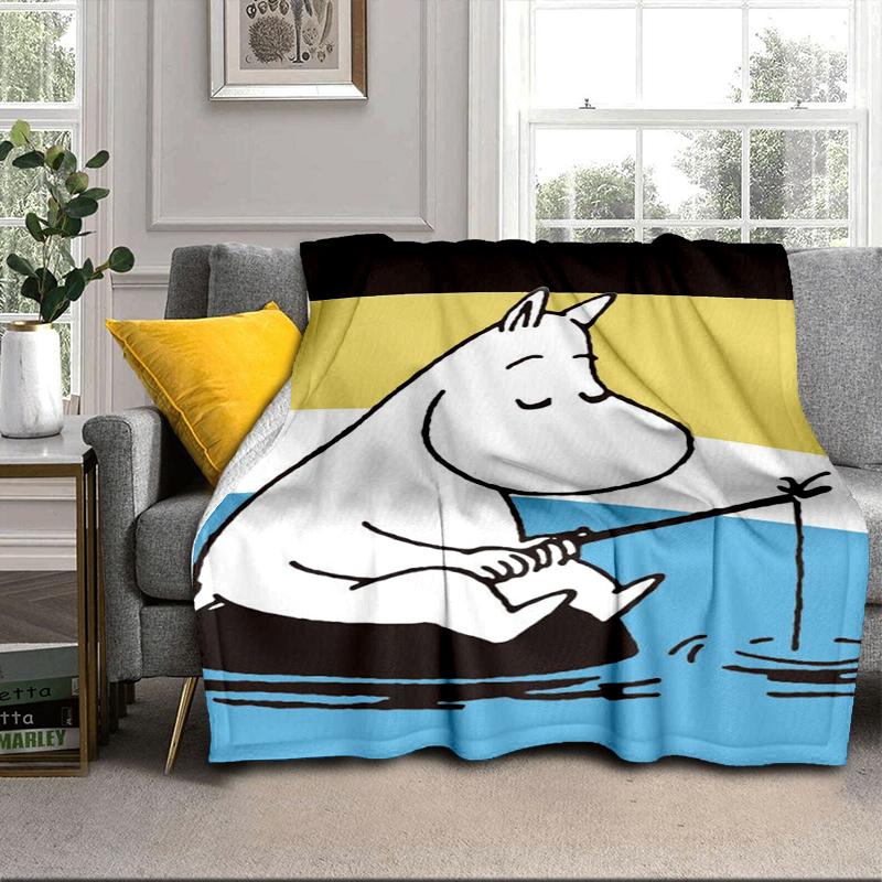 white hippo Fishing Adventure Blanket Flannel Blanket for bed, sofa, Camping, Hiking, Picnic Essentials, gift for family Fan gifts