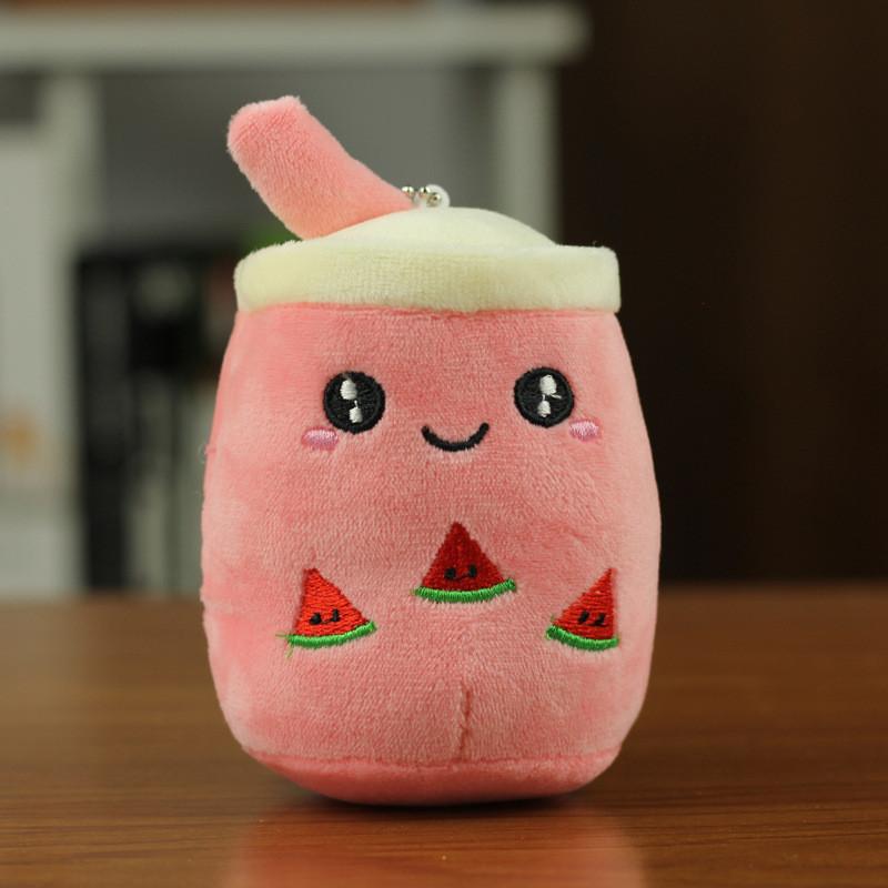 Niedliches Plüsch-Milchteebecher-Spielzeug, Stofftier, süßes Geschenk aus kurzem Plüschmaterial