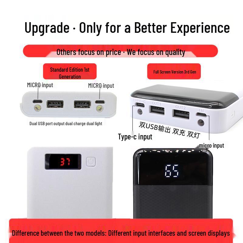 8-Section 18650 DIY Solderless Lithium Battery Power Bank Kit