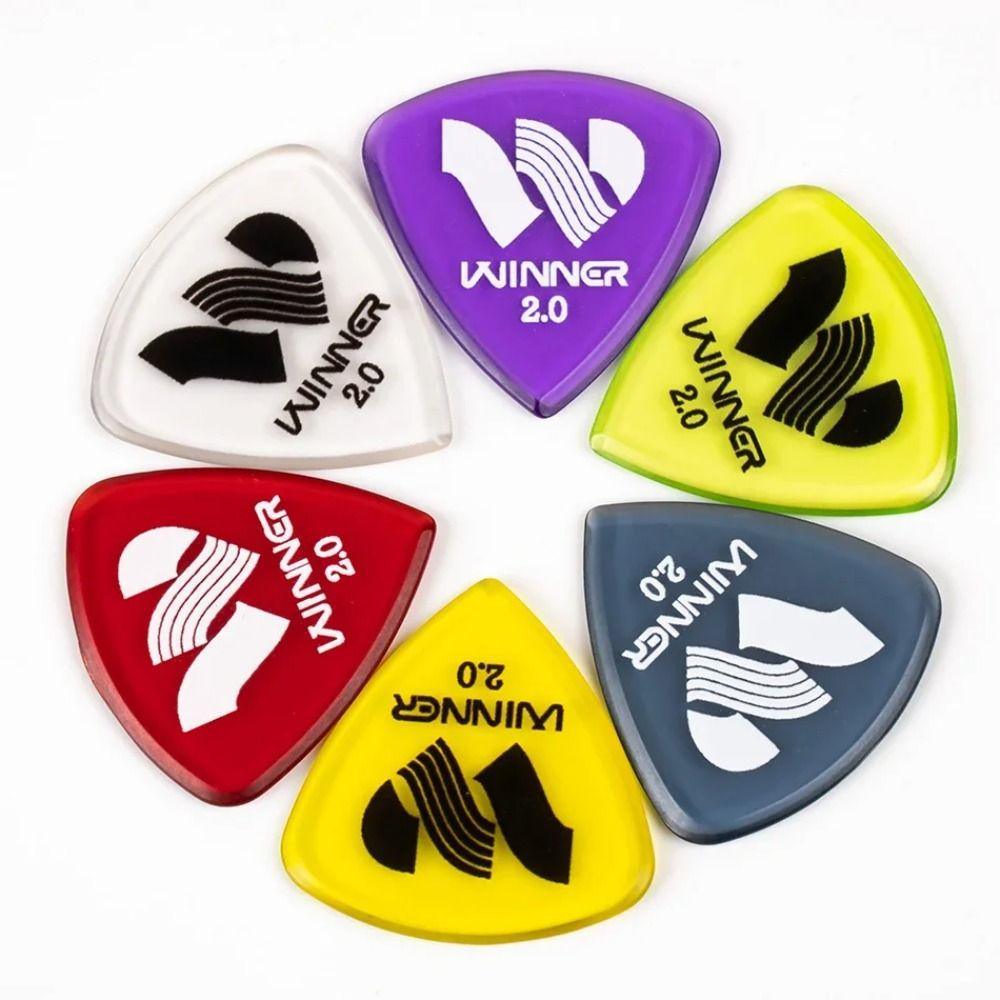 Professional 6 Pcs Winner Guitar Picks Large Triangular Anti-Slip Electric Guitar Picks 2.0MM Thick Guitar Parts Guitar Playing