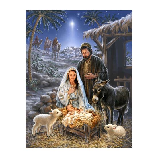 

30x40cm Nativity Jesus Cross Stitch Craft DIY Mosaic Full Round Diamond Painting W305