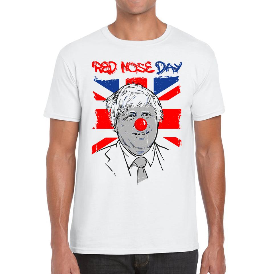 Red Nose Day PM Boris Johnson Unisex Mens T Shirt Womens Tops Tees. 2XL
