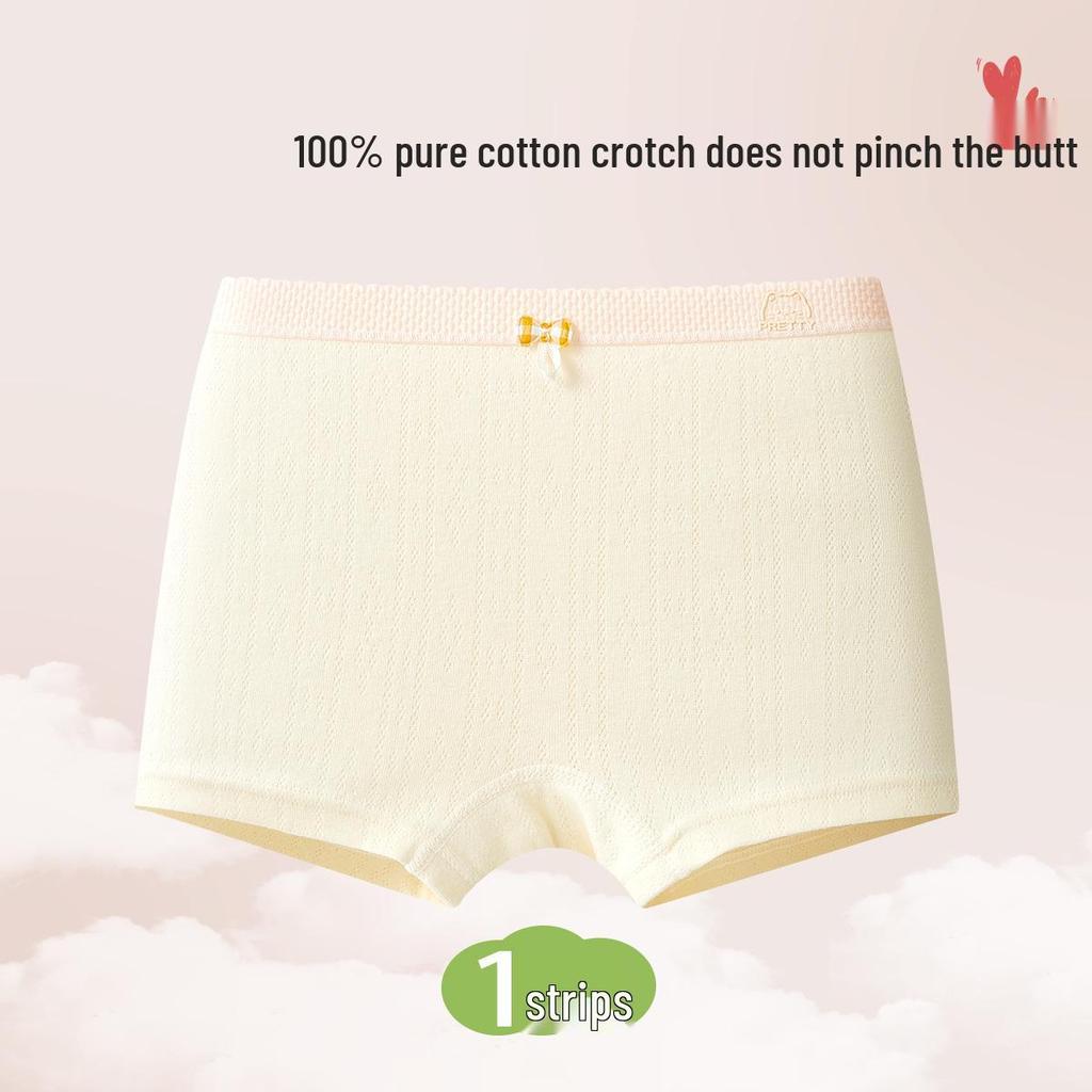Girls' Antibacterial Cotton Boxer Briefs for Kids, Ages 7-14