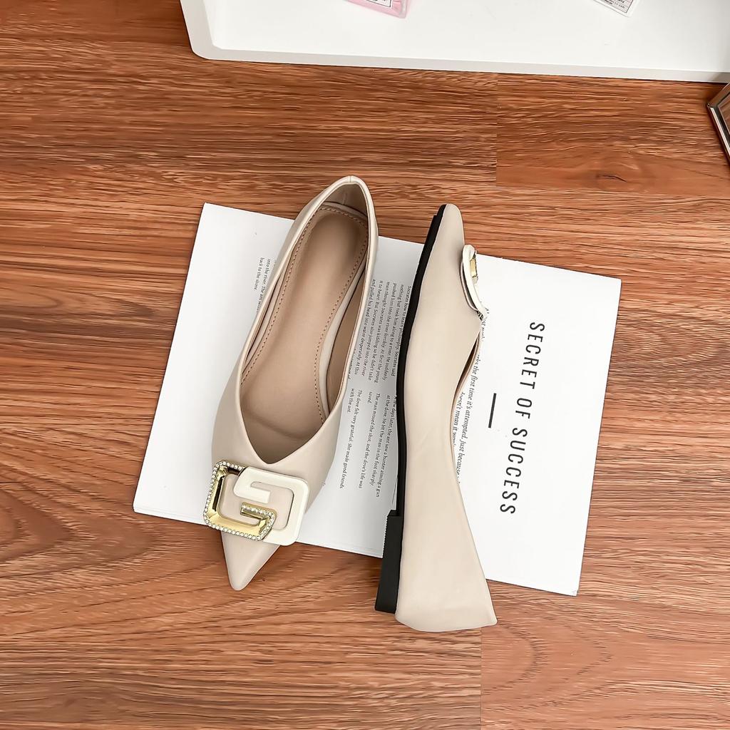 Pointed Single Shoes Women 2025 Spring Women Fashion Fairy Style Soft-soled Casual Shoes Women Wear High-end Work Shoes