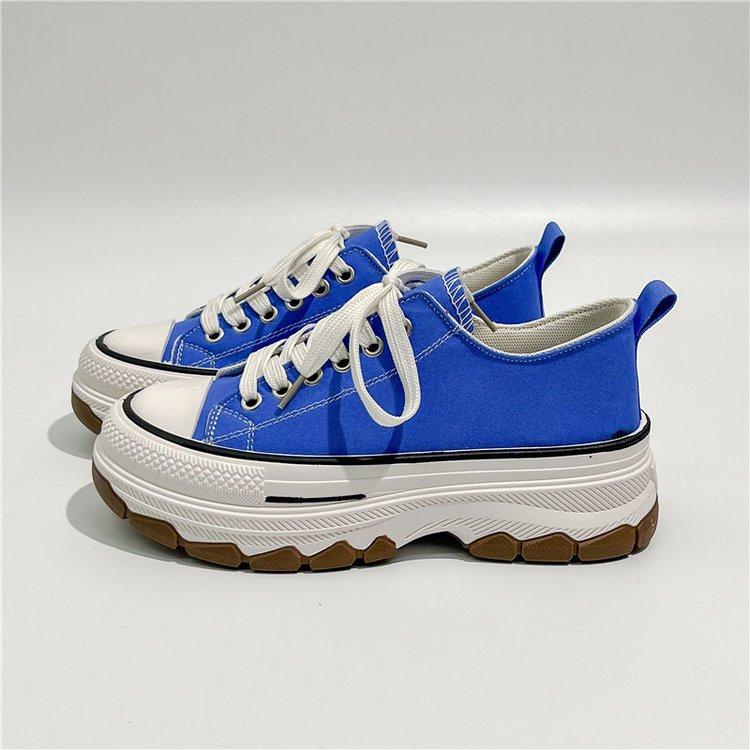 

Women Fashion Sport Shoes2024 New Ladies Elegant Lace Up Breathable Platform Shoes Casual Vulcanized Designer Sneakers for Women 40 синий